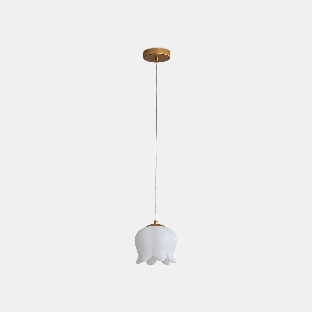 Bloemhanglamp gouden afwerking