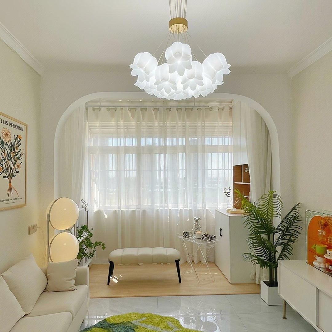 Bloemvormige hanglamp met warm licht