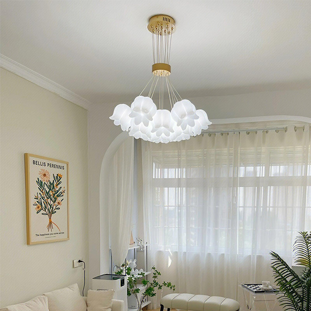 Sfeervolle bloemhanglamp detail