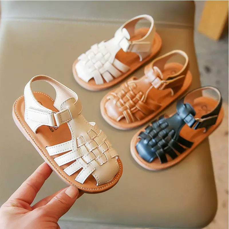 SunnyStrides™ – Geweven Kindersandalen met Klittenband, Lichtgewicht & Comfortabel