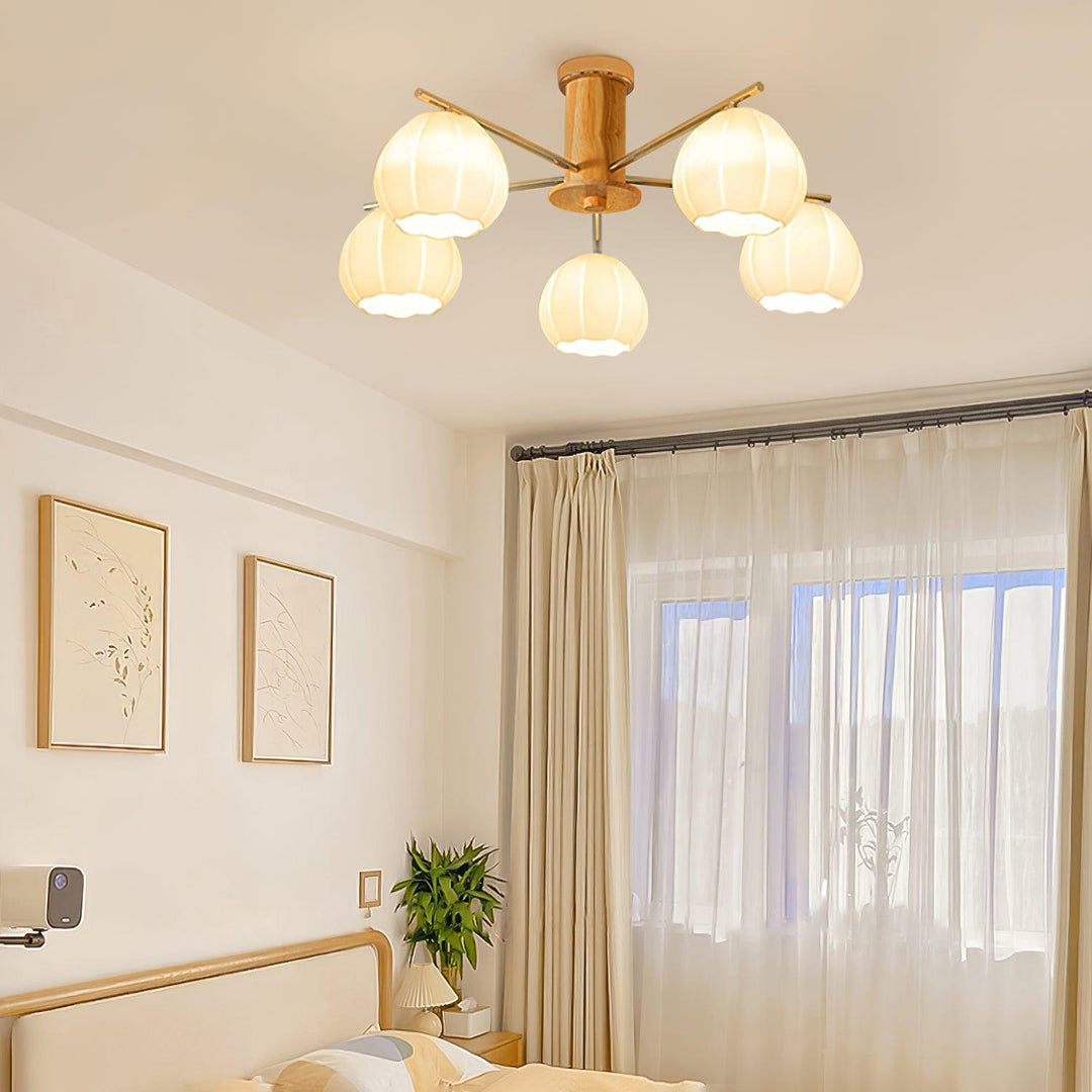 Bloesemlief plafondlamp woonkamer interieur