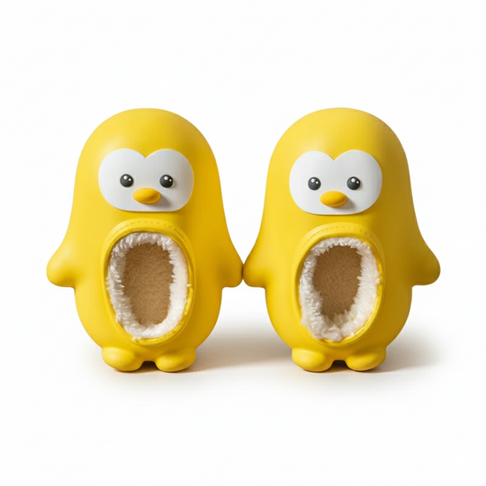 PenguSteps™ – Warme Antislip Pinguïn Pantoffels Kindervoetjes