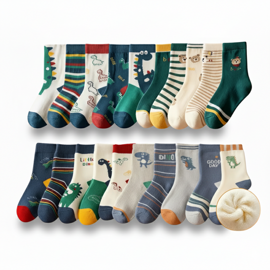 DinoPlush™ – 20-Pack Jongens Dinosokken Set – Warme Winter Sokken