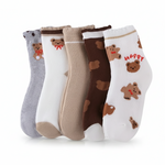 BearCharm™ – 5-Pack Meisjes Wintersokken Set – Warme Dikke Sokken