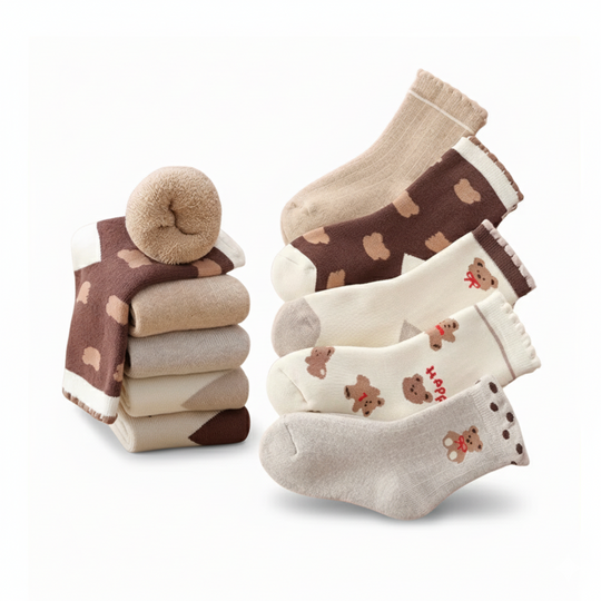 BearToes™ – 10-Pack Kindersokken Set – Warme Dikke Sokken