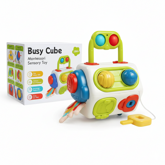 CuriousCube™ – Montessori Sensorische Activiteitenkubus voor Kinderen