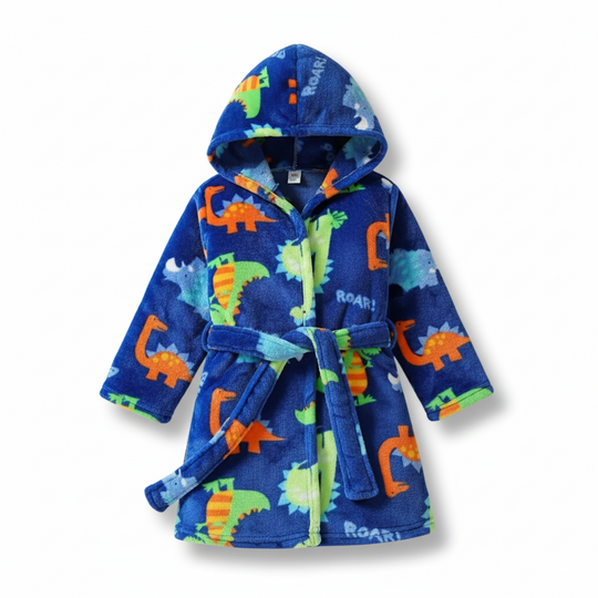DinoRoarRobe™ – Kinderbadjas met Capuchon en Dinosaurusstijl