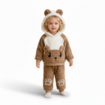 BearSnuggleSet™ – 2-delige Pluche Fleece Hoodie & Pootjes-Broek voor Kinderen