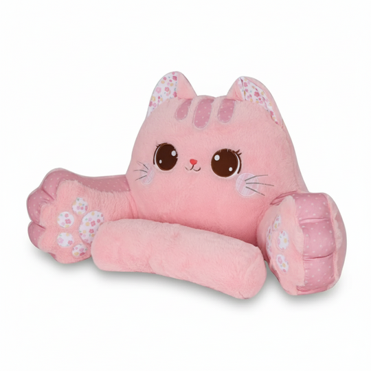 PawPillow™ – Schattig Kattenkussen met Grote Ogen & Pootjes – Zacht & Pluizig