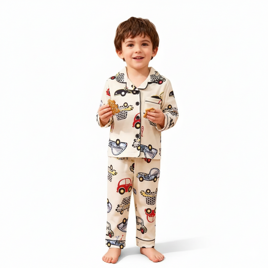 CarDreams™ – 2-delige Jongens Pyjama – Cartoon Auto Print