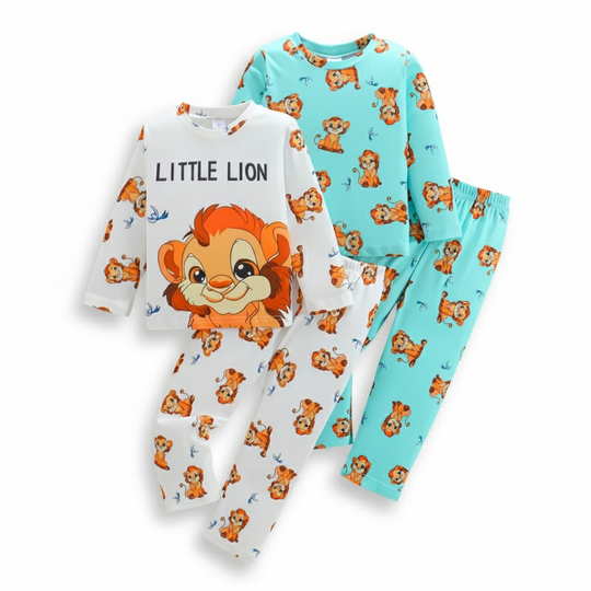 LionDreams™ – 2-delige Jongens Leeuwenpyjama – Zachte Longsleeve & Broek