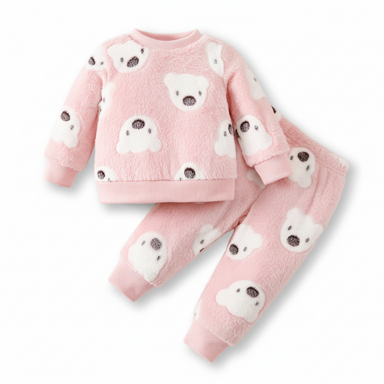 BearHugs™ – 2-delige Meisjes Flanellen Pyjama met Beerprint