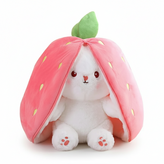 StrawberryBunny™ – Aardbei & Wortel Veranderbare Plysch Kanin