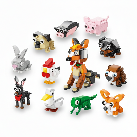 MiniPets™ – 10-in-1 Dierfiguren Bouwset