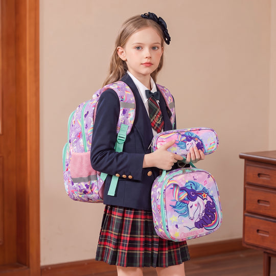 DreamUnicorn – 3-Piece Girls' School Bag Set