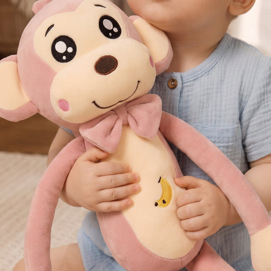 <font dir="auto" style="vertical-align: inherit;"><font dir="auto" style="vertical-align: inherit;">Nouveau jouet en peluche bébé singe, poupée singe à bras longs, jolie figurine de petit singe, cadeau d'anniversaire.</font></font>