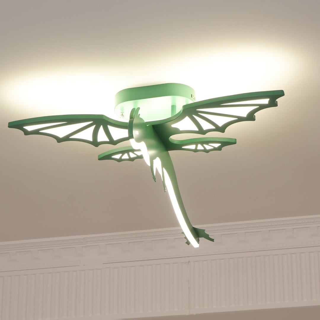 Semi-inbouw dino plafondlamp kinderkamer