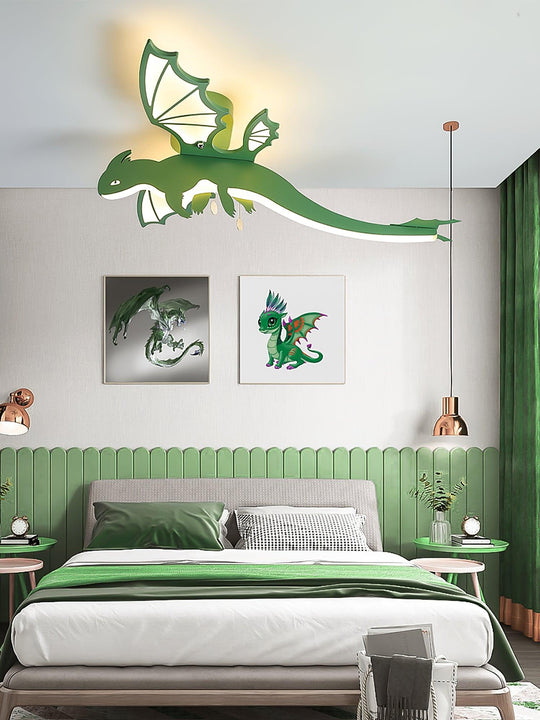 Dinosaurus LED-plafondlamp in complete kinderkamer