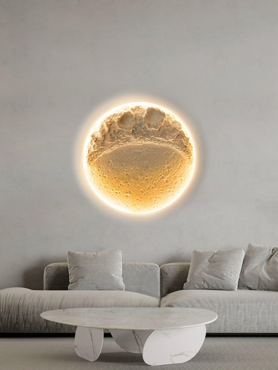 Witte inbouw wandlamp maanontwerp
