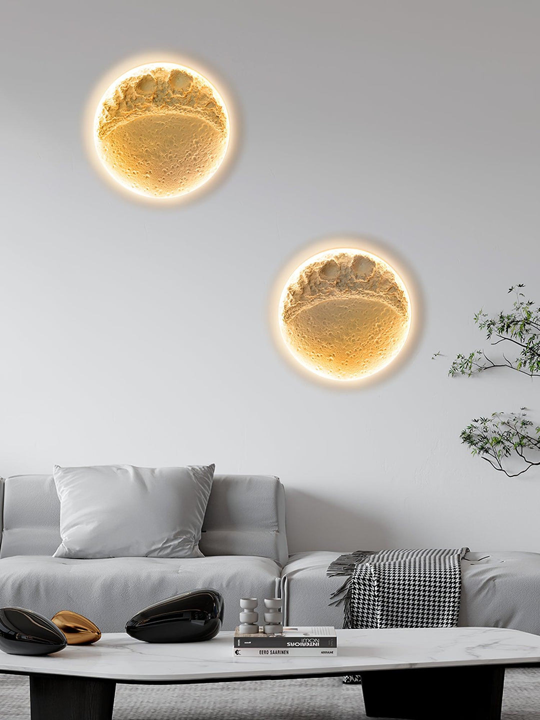 Maan wandlamp gips sfeerverlichting slaapkamer