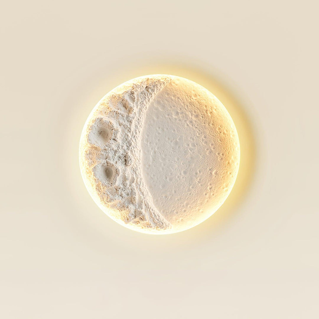 Warm wit licht maanlamp boven het bed
