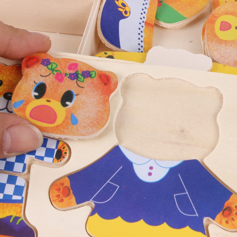 BearDressUp – Houten Aankleedpuzzel Familie