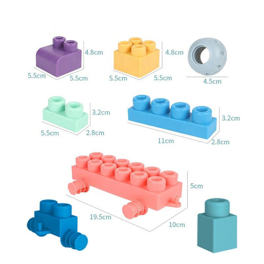 CushyBlocks™ – Zachte Siliconen Bouwblokken voor Baby’s