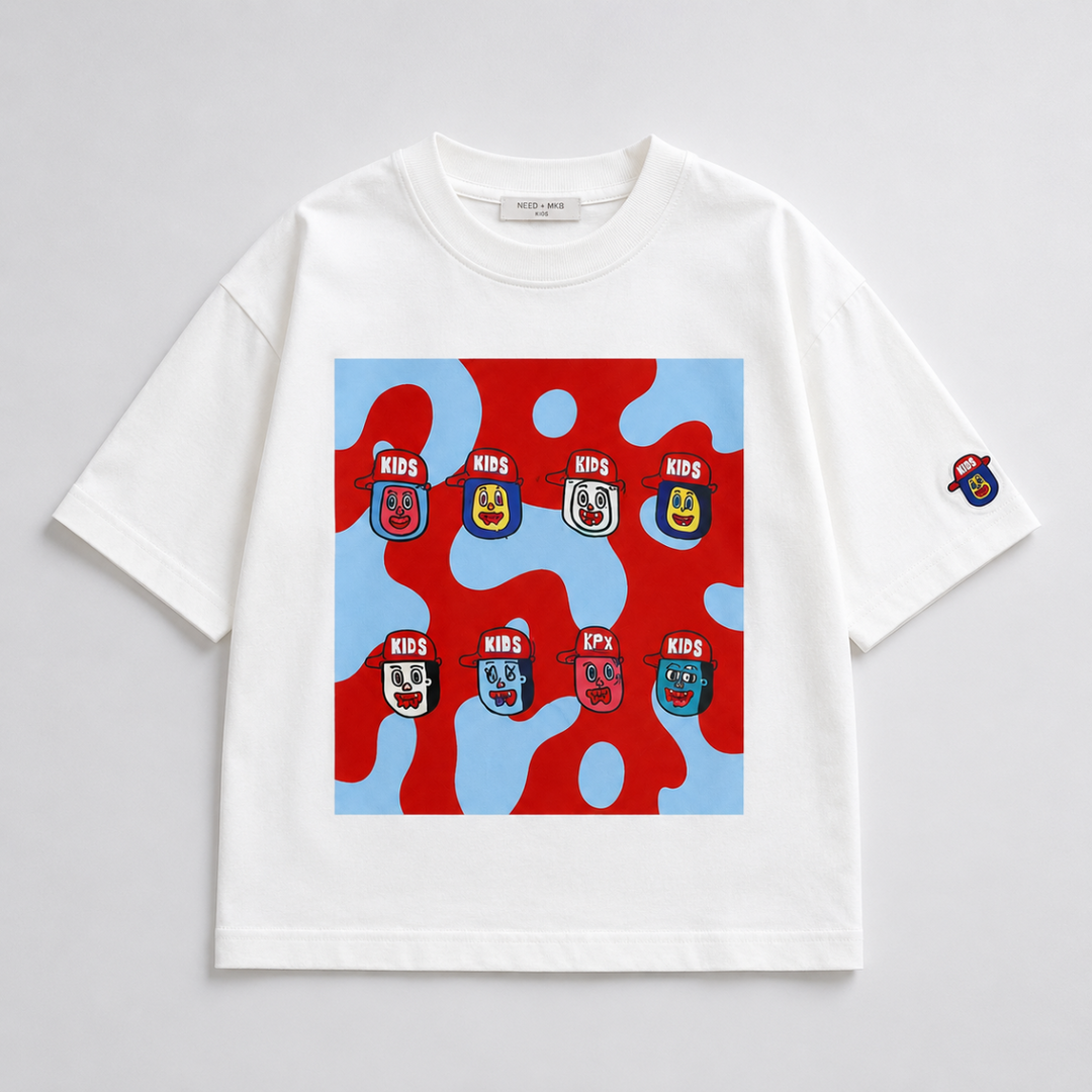Dapper los kinder T-shirt kleurrijk printontwerp - Milo & Moon
