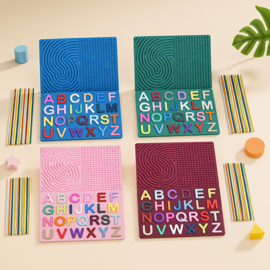 Letterpret sensorisch siliconen activiteitenbord met letters - Milo & Moon