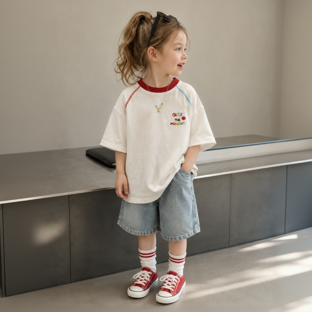 Doodle oversized kinder T-shirt look - Milo & Moon