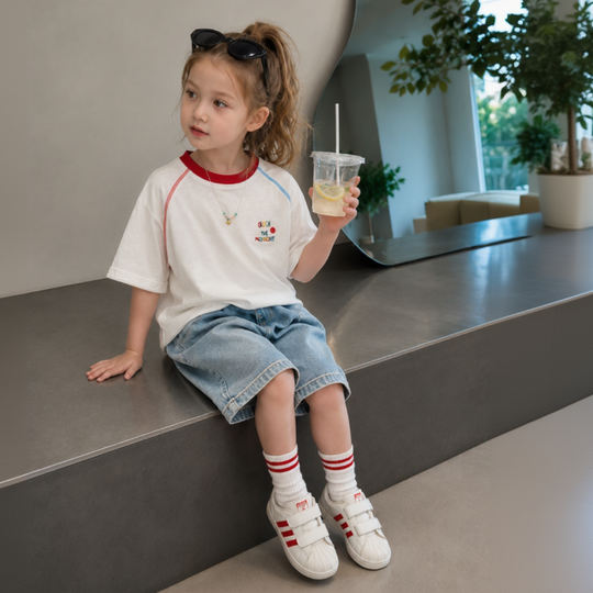 Doodle kinder T-shirt zijaanzicht - Milo & Moon