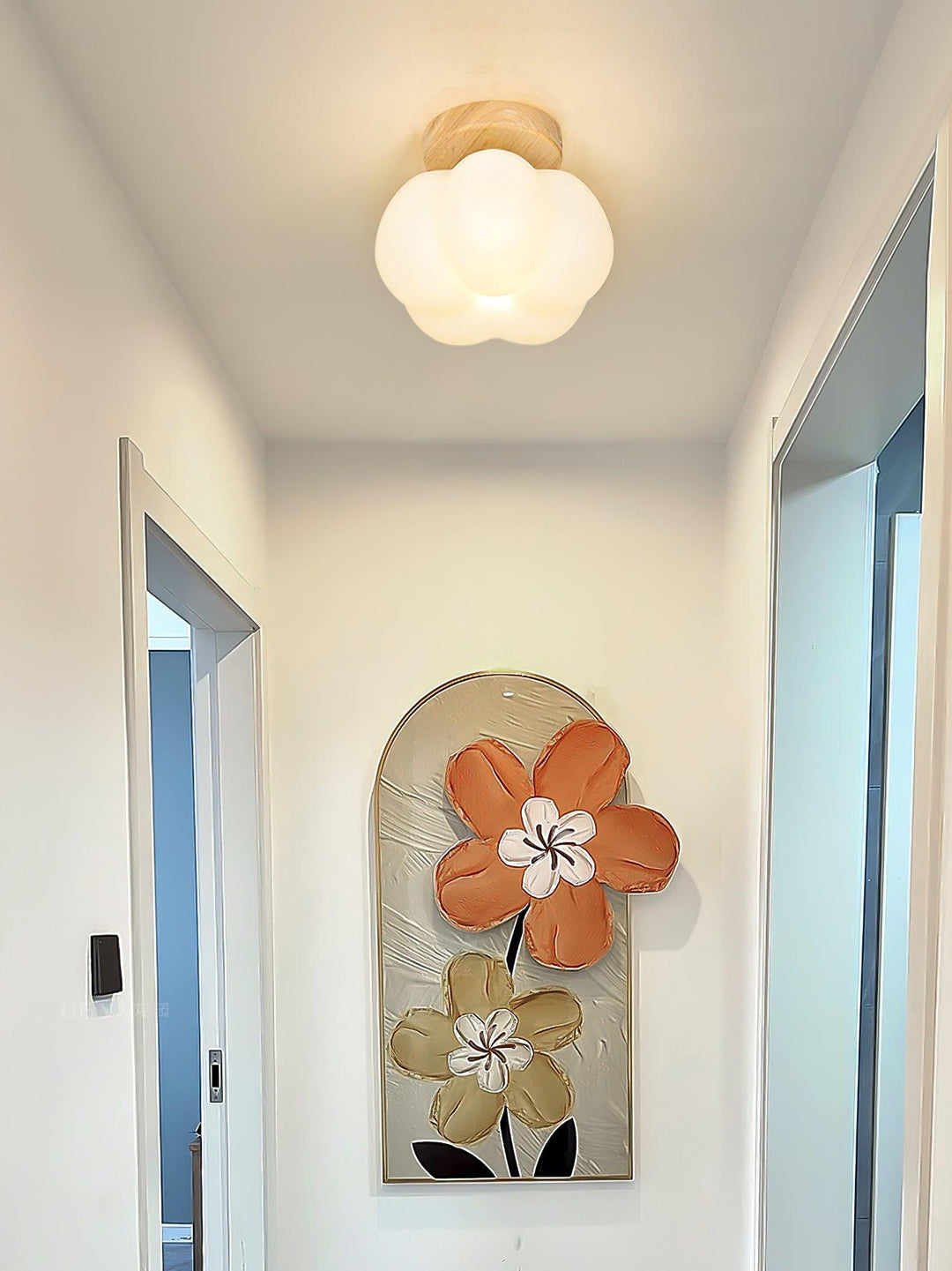 Witte acryl bloemkap plafondlamp