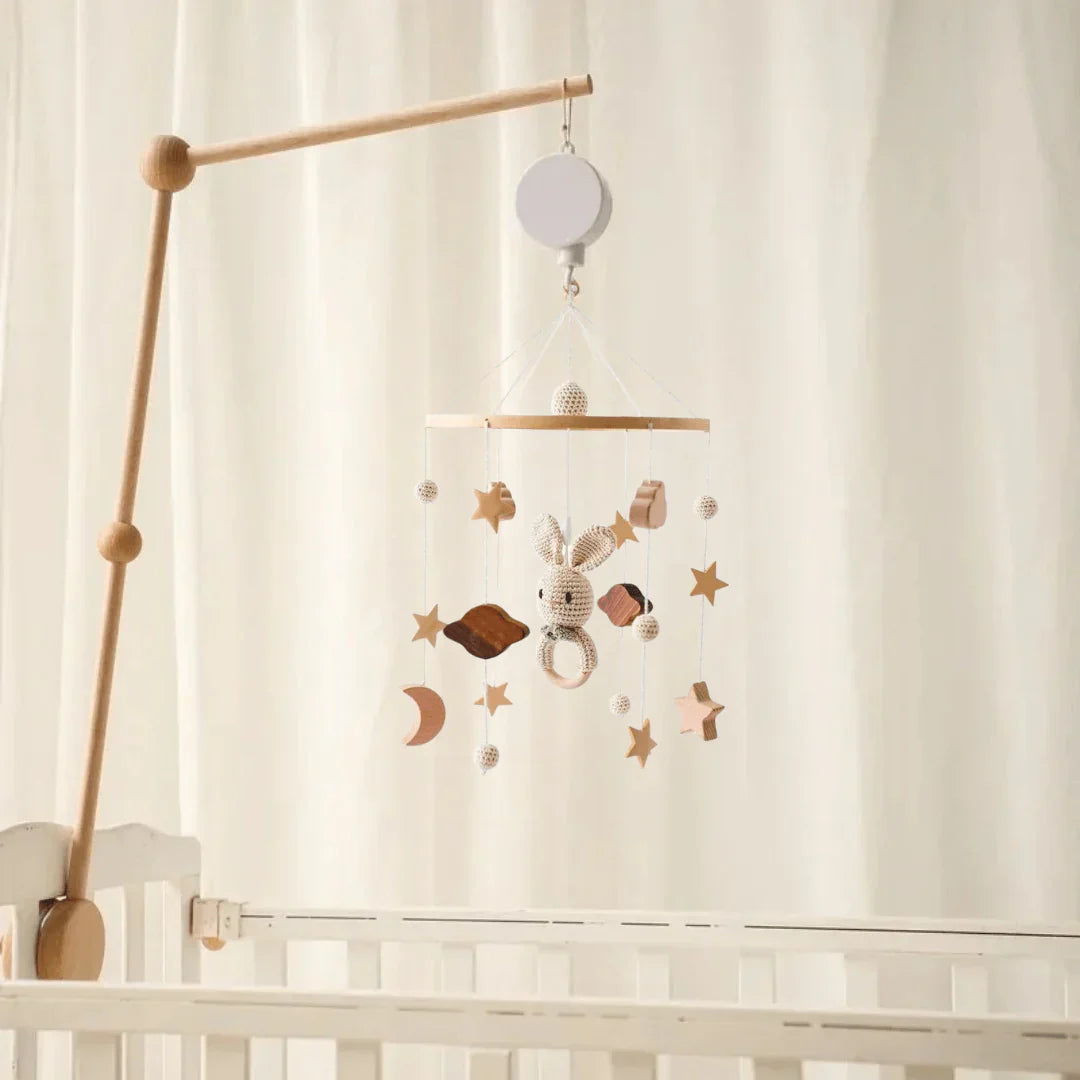 DreamCloud™ / Rustgevende Houten Babymobiel Zonder Batterij