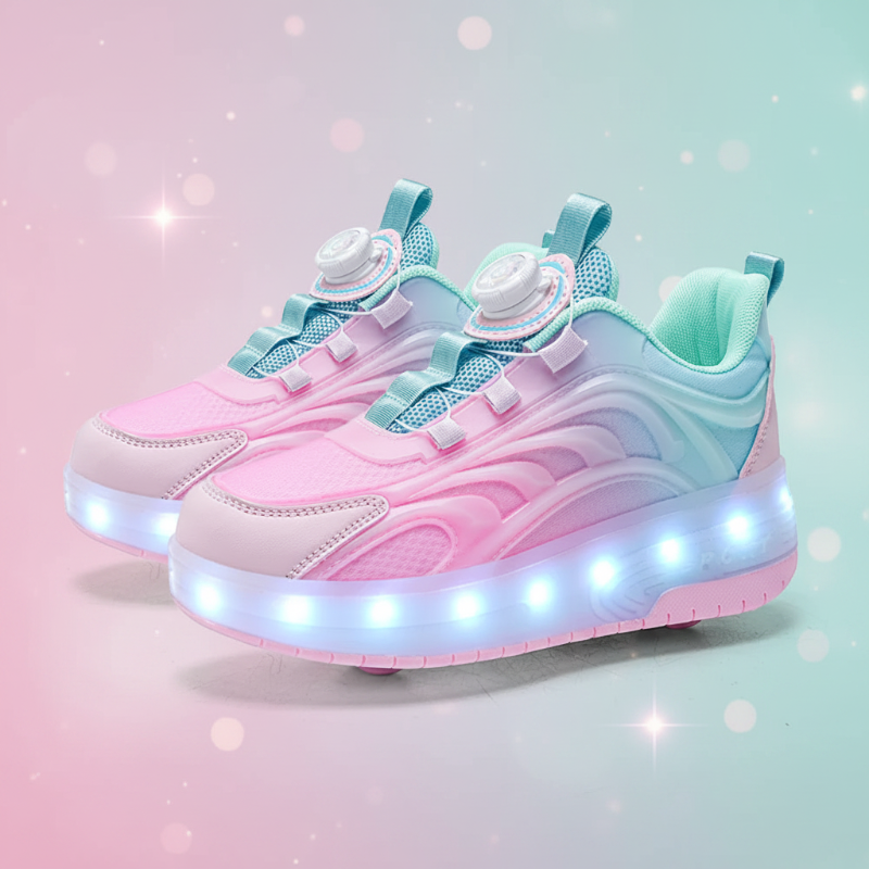 GlowRoll rolsneakers roze - Milo & Moon