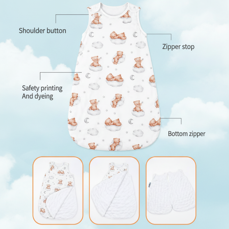 Dromelief baby slaapzak details - Milo & Moon