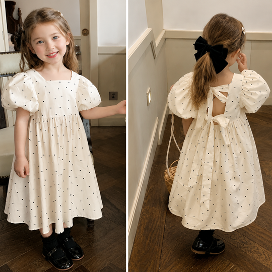 BowBloom kinderjurk met dubbele strikken - Milo & Moon