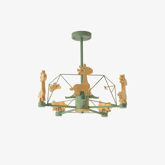 Hanglamp hout en glas voor de kinderkamer