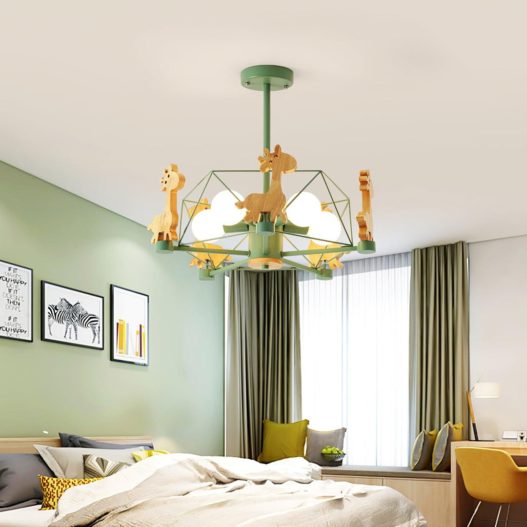 Houten hertlamp sfeerverlichting kinderkamer