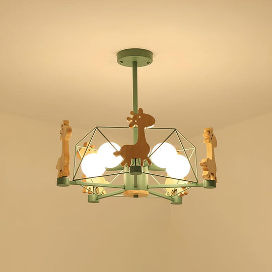 Houten hanglamp hertmotief natuurlijke sfeer