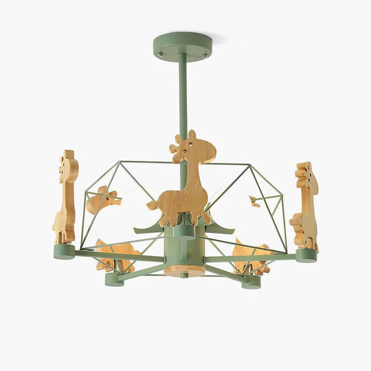 Hertje houten hanglamp met warm licht kinderkamer
