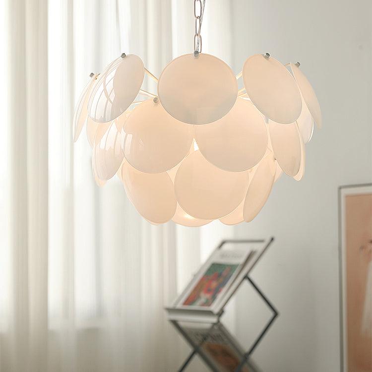 Witte bloemblad kroonluchter sfeerverlichting