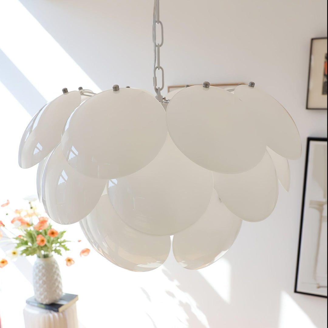 Design glazen kroonluchter kinderkamer wit