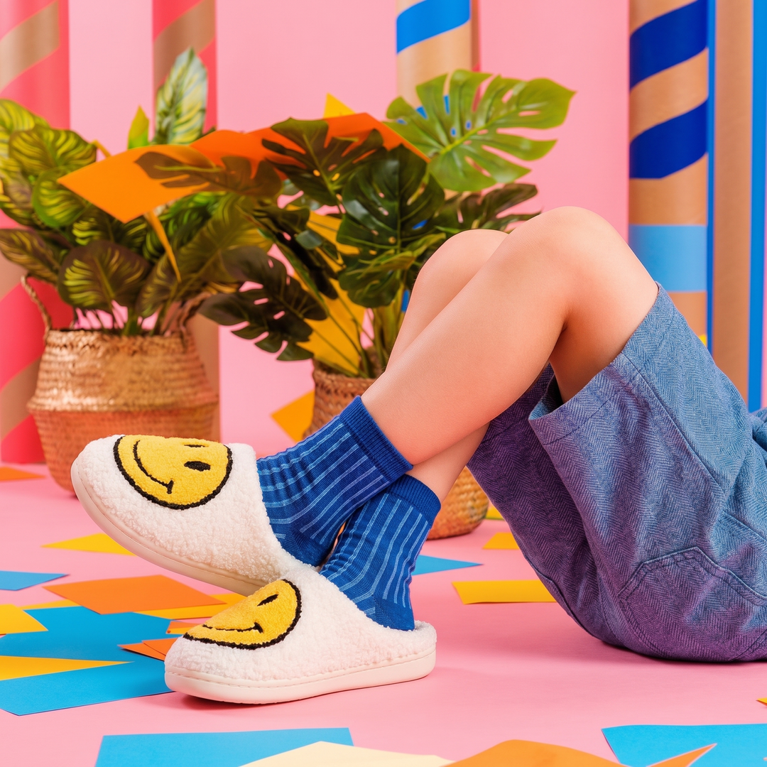 HappySteps – Pluche Pantoffels met Smiley