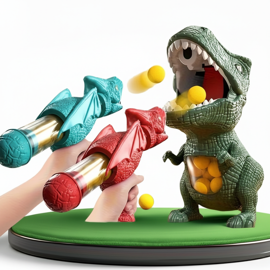 DinoShot™ – Interactief Dino Schietspel met Lanceerhandles & Sponsballen