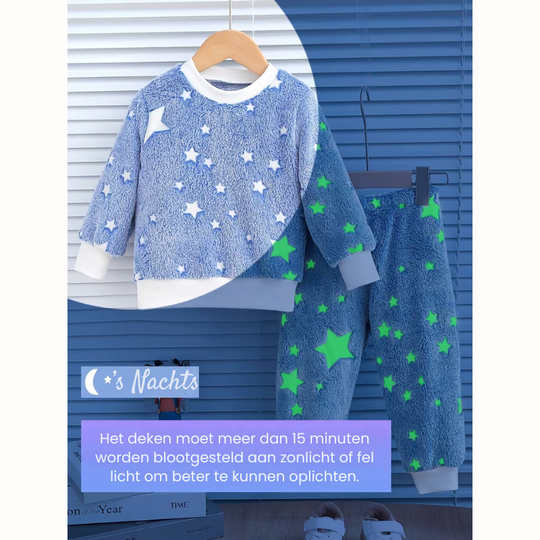 StarGlow™ – Jongens Pyjama Set – Pluche & Sterrenprint