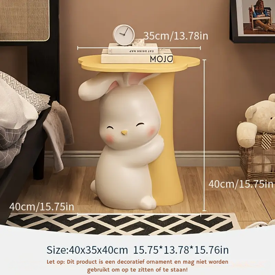 BunnyHaven™ – Groot Konijn Bijzetdecor – Konijn Sculptuur met Dienblad