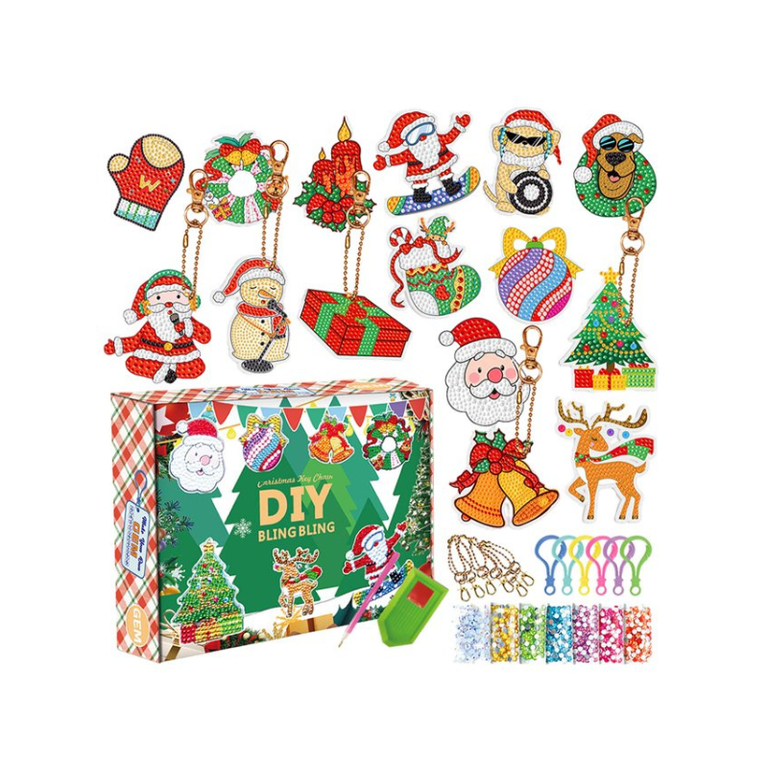 HolidayCharm™ – Kersteditie DIY Diamond Painting Sleutelhanger Set