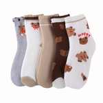 BearCharm™ – 5-Pack Meisjes Wintersokken Set – Warme Dikke Sokken