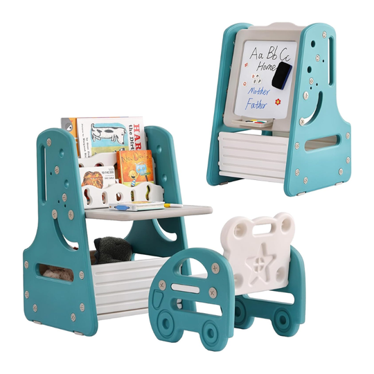 Write&Store™ Magnetisch Kinder Schrijfbord – 2-in-1 Boekenplank & Opbergrek (2 jaar+)