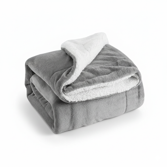 FlipFleece™ – Omkeerbare Sherpa Fleece Deken – Zachte Pluche Flanellen Plaid